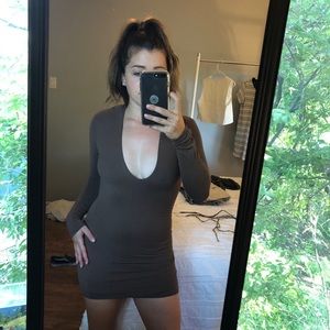 Boutique Brown Spandex Dress